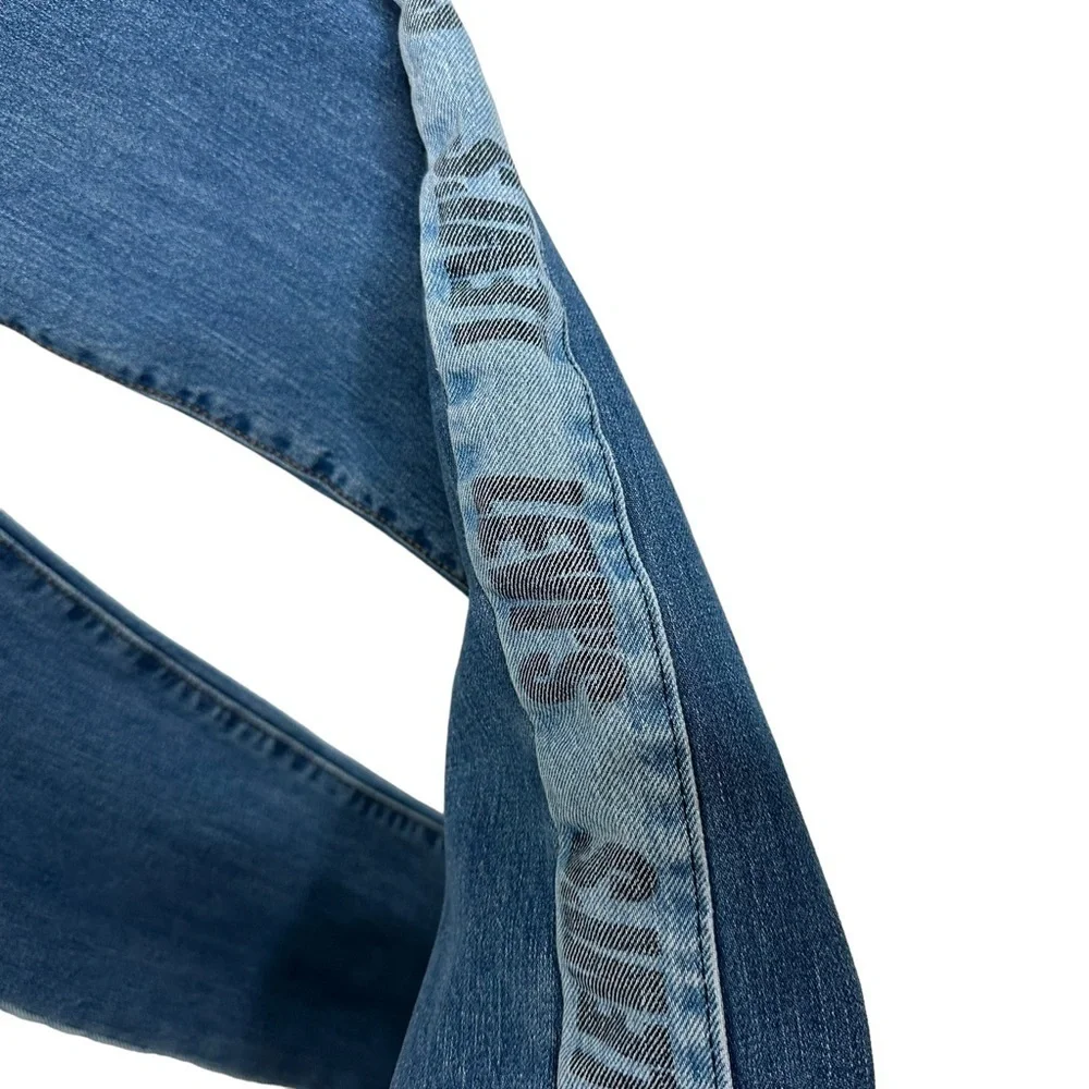 Levi's Mens Hi Ball Roll Jeans Size 30 Blue Medium Wash Logo Stripe Stretch